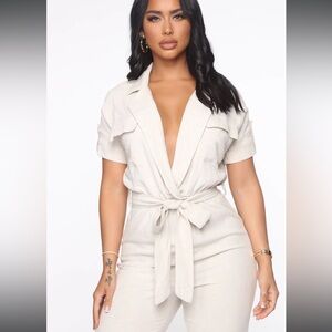 NWT FASHION NOVA Problem Free Utility Jumpsuit - Large